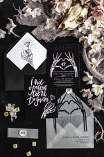 Zaproszenia ślubne Indywidualne Zaproszenia ns łub z czachami -Alternatywne Szokujace zaproszenia z Trupami na Ślub - Wasi goście Padną trupem - Zaproszenia na ślub w stulu halloween15