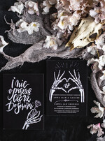 Zaproszenia ślubne Indywidualne Zaproszenia ns łub z czachami -Alternatywne Szokujace zaproszenia z Trupami na Ślub - Wasi goście Padną trupem - Zaproszenia na ślub w stulu halloween2