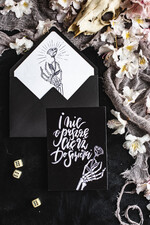 Zaproszenia ślubne Indywidualne Zaproszenia ns łub z czachami -Alternatywne Szokujace zaproszenia z Trupami na Ślub - Wasi goście Padną trupem - Zaproszenia na ślub w stulu halloween22