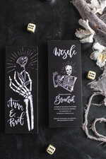 Zaproszenia ślubne Indywidualne Zaproszenia ns łub z czachami -Alternatywne Szokujace zaproszenia z Trupami na Ślub - Wasi goście Padną trupem - Zaproszenia na ślub w stulu halloween4