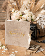 Księgi wpisów gości welurowe duża Welurowa Księga Wpisów Gości Ecru Kartki Księga Pamiątkowa welurowa ze Złotymi Napisami 11