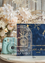 Księgi wpisów gości welurowe Instrukcja do Księgi Gości Polaroid Tabliczka Akrylowa dodatki ślubne instrukcja do księgi weselnej polaroid, pleksowa instrukcja0