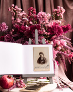 Księgi wpisów gości welurowe różowa pudrowa elegancka księga gości i album na zdjęcia w jednym, album na życzenia i zdjęcia z fotobudki, pamiątkowa welurowa księga wpisów gości 7