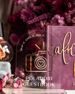 Księgi wpisów gości welurowe różowa pudrowa elegancka księga gości i album na zdjęcia w jednym, album na życzenia i zdjęcia z fotobudki, pamiątkowa welurowa księga wpisów gości 5