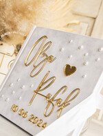 Księgi wpisów gości welurowe księga gości na wesele pamiątka ślubu, księga wpisów gości z perełkami złote napisy, elegancka welurowa księga wpisów gości z perełkami1