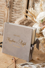 Księgi wpisów gości welurowe ksiega pamiatkowa na wpisy gosci weselnych, zdjęcia z instaxa i zyczenia7