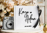 Księgi wpisów gości welurowe biało czarna ślubna księga gości i album na zdjęcia w jednym, album na życzenia i zdjęcia z fotobudki, weselna ksiega wpisow gości, album ślubny pamiątkowy1