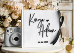 Księgi wpisów gości welurowe biało czarna ślubna księga gości i album na zdjęcia w jednym, album na życzenia i zdjęcia z fotobudki, weselna ksiega wpisow gości, album ślubny pamiątkowy6