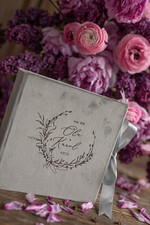 Księgi wpisów gości welurowe mała welurowa księga wpisów gości ręcznie szyte kartki aksamitna personalizowana okładka 1