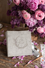 Księgi wpisów gości welurowe mała welurowa księga wpisów gości ręcznie szyte kartki aksamitna personalizowana okładka 4