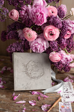 Księgi wpisów gości welurowe mała welurowa księga wpisów gości ręcznie szyte kartki aksamitna personalizowana okładka 0