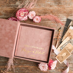 Księgi wpisów gości welurowe komplet księga i pudełko, album ślubny personalizowany i księga gości weselnych w jednym, na zdjęcia z fotobudki i zyczenia2