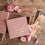 Księgi wpisów gości welurowe komplet księga i pudełko, album ślubny personalizowany i księga gości weselnych w jednym, na zdjęcia z fotobudki i zyczenia9