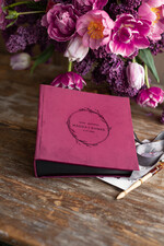 Księgi wpisów gości welurowe bordowa welurowa ksiega gosci na zdjecia z fotobudki na fotki z instaxa i fotobudki, mała księga 21/218