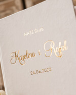 Księgi wpisów gości welurowe duża Welurowa Księga Wpisów Gości Ecru Kartki Księga wpisów welurowa ze Złotymi Napisami 6