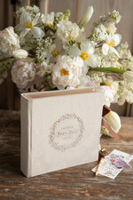 Księgi wpisów gości welurowe kremowa welurowa księga gości weselnych personalizowna ręcznie szyte kartki welurowa księga wpisów gości 0