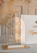 Księgi wpisów gości welurowe Szybka wysyłka księga wpisów gości, księga na życzenia zdjęcia polaroidy i fotobudki, welurowa księga wpisów gości biała ze złotymi napisami 16