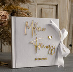 Księgi wpisów gości welurowe biało złota ślubna księga gości i album na zdjęcia w jednym, album na życzenia i zdjęcia z fotobudki, weselna ksiega wpisow gości, album ślubny pamiątkowy8