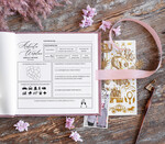 Księgi wpisów gości welurowe różowa welurowa księga gości weselnych z ankietami lub waszymi wydrukami, złote napisy na okładce5