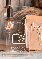 Księgi wpisów gości welurowe beżowa elegancka księga gości i album na zdjęcia w jednym, album na życzenia i zdjęcia z fotobudki, pamiątkowa welurowa księga wpisów gości 2