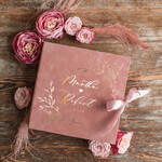 Księgi wpisów gości welurowe ksiega gosci na zdjecia z polaroida i wpisy gosci weselnych, księga wpisów z pudełkiem, złote napisy na księdze 2