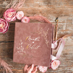 Księgi wpisów gości welurowe ksiega gosci na zdjecia z polaroida i wpisy gosci weselnych, księga wpisów z pudełkiem, złote napisy na księdze 3