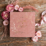 Księgi wpisów gości welurowe ksiega gosci na zdjecia z polaroida i wpisy gosci weselnych, księga wpisów z pudełkiem, złote napisy na księdze 8