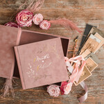 Księgi wpisów gości welurowe ksiega gosci na zdjecia z polaroida i wpisy gosci weselnych, księga wpisów z pudełkiem, złote napisy na księdze 5