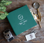 Księgi wpisów gości welurowe ksiega wpisów gości, szyte kartki kolor do wyboru, zielona księga gości, pamiątkowa księga wpisów gości ze skóry 5