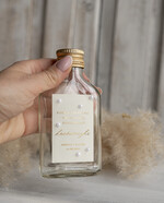 Podziękowania dla Gości Weselnych Butelki podziękowania prezenciki dla gości weselnych, piersiówki do własnego wypełnienia butelka 100 ml podziękowanie dla gości etykieta zdobiona perełkami1