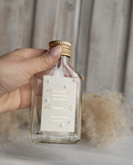 Podziękowania dla Gości Weselnych Butelki podziękowania prezenciki dla gości weselnych, piersiówki do własnego wypełnienia butelka 100 ml podziękowanie dla gości etykieta zdobiona perełkami4