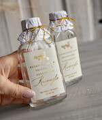 Podziękowania dla Gości Weselnych Butelki fajne pomysły na podziękowania dla gości, kacóweczki z personalizacją na własny trunek, złote buteleczki podziękowania dla gości weselnych 1