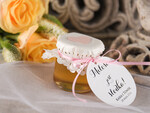 Podziękowania dla Gości Weselnych Miody i słoiczki Nutella ślubne podziękowania gościom słodki podarek od Państwa Młodych miodek w słoiczku  3