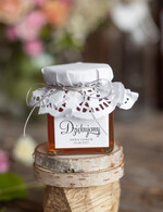 Podziękowania dla Gości Weselnych Miody i słoiczki Nutella podziękowania prezenciki dla gości weselnych miodek w ozdobnym słoiczku 0