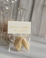 Podziękowania dla Gości Weselnych Ciasteczka z wróżbą pamiątki dla gości weselnych, ciasteczko z wróżbą z karteczką ze złotymi literami, podziękowania dla gości za przybycie, pomysł na prezenty dla gości weselnych 1