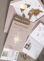 Zaproszenia ślubne paszport / podróże Zaproszenia ślubne paszport do miłości, zaproszenia ślubne z motywem podróży, zaproszenia na ślub dla podróżników12