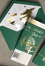 Zaproszenia ślubne paszport / podróże zaproszenia ślubne z motywem podróży, zaproszenia na ślub dla podróżników, zaproszenie na ślub w formie paszportu, mapa świata w kopercie idealne na wesele podróżników6