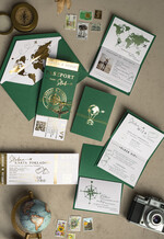 Zaproszenia ślubne paszport / podróże zaproszenia ślubne z motywem podróży, zaproszenia na ślub dla podróżników, zaproszenie na ślub w formie paszportu, mapa świata w kopercie idealne na wesele podróżników0