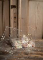 Pudełko na koperty  glamour przezroczysta ślubna skrzynka pudełko na koperty weselne geometryczne złote serce wasze imiona10