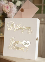Pudełko na koperty  glamour ślubne białe pudelko na koperty ślubne skrzynka na kartki  w stylu glamur  wasze imiona2