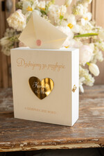 Pudełko na koperty  glamour pudelko skrzynka na koperty ślubne, białe drewniane pudełko na koperty, drewniana kopertówka na koperty  3