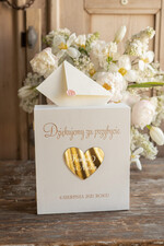 Pudełko na koperty  glamour pudelko skrzynka na koperty ślubne, białe drewniane pudełko na koperty, drewniana kopertówka na koperty  0