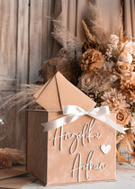 Pudełko na koperty  glamour welurowe pudełko na pieniądze ślub i wesele, eleganckie pudełko na pieniądze, prezent dla młodej pary kopertówka na pieniądze, beżowe pudełko na koperty 3