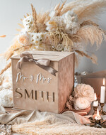 Pudełko na koperty  glamour elegancka welurowe pudełko na koperty ze złotymi napisami, beżowy cieniowany welur, pudełko na koperty0