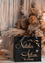 Pudełko na koperty  glamour czarna kopertówka, pomysł na pudełko na pieniądze ślub i wesele, eleganckie pudełko na pieniądze, prezent dla młodej pary kopertówka na pieniądze3