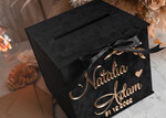 Pudełko na koperty  glamour czarna kopertówka, pomysł na pudełko na pieniądze ślub i wesele, eleganckie pudełko na pieniądze, prezent dla młodej pary kopertówka na pieniądze15