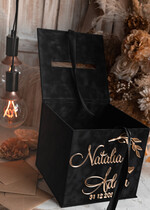 Pudełko na koperty  glamour czarna kopertówka, pomysł na pudełko na pieniądze ślub i wesele, eleganckie pudełko na pieniądze, prezent dla młodej pary kopertówka na pieniądze2