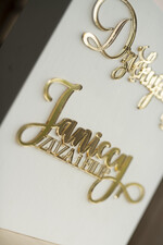 Pudełko na koperty  glamour oryginakna personalizowana skrzynka na koperty złote napisy 1
