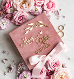 Pudełka Szkatułki na Obrączki glamour piękne welurowe pudełko na obrączki, personalizowane pudełko do podawania obrączek ślubnych, aksamitne pudełko na obrączki, welurowa szkatułka na obrączki0