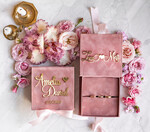 Pudełka Szkatułki na Obrączki glamour welurowe pudełeczko na obrączki, wasze imiona i data ślubu, ekskluzywne pudełko na obrączki, welurowa szkatułka na obrączki, aksamitne pudełko na obrączki 0